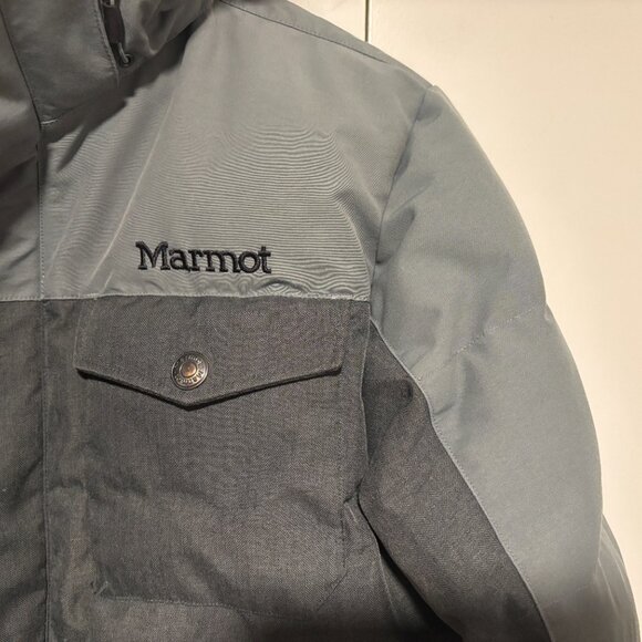 $495 Marmot 700 Down Fill Puffer Hooded Jacket/ Coat / Wiinter Parka - Medium - Picture 3 of 13